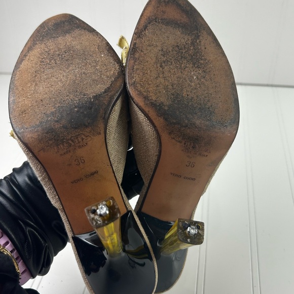 Prada Pointy Toed Knit High Heels - Picture 11 of 12